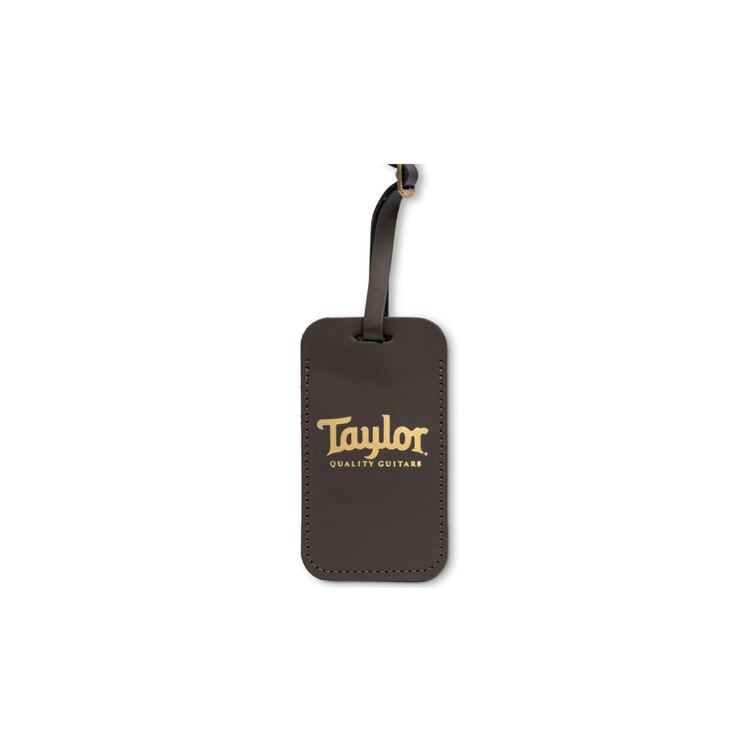 Taylor Leather Luggage Tag,Chocolate Brown,  Gold Logo