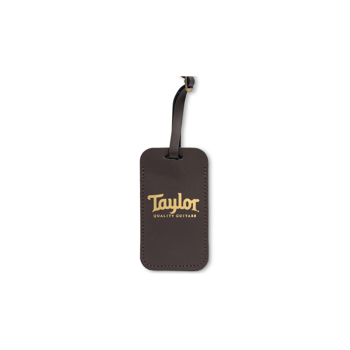 Taylor Leather Luggage Tag,Chocolate Brown,  Gold Logo