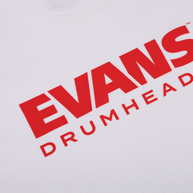 D'Addario ATE231125 Evans Tshirt Logo - White,  2X