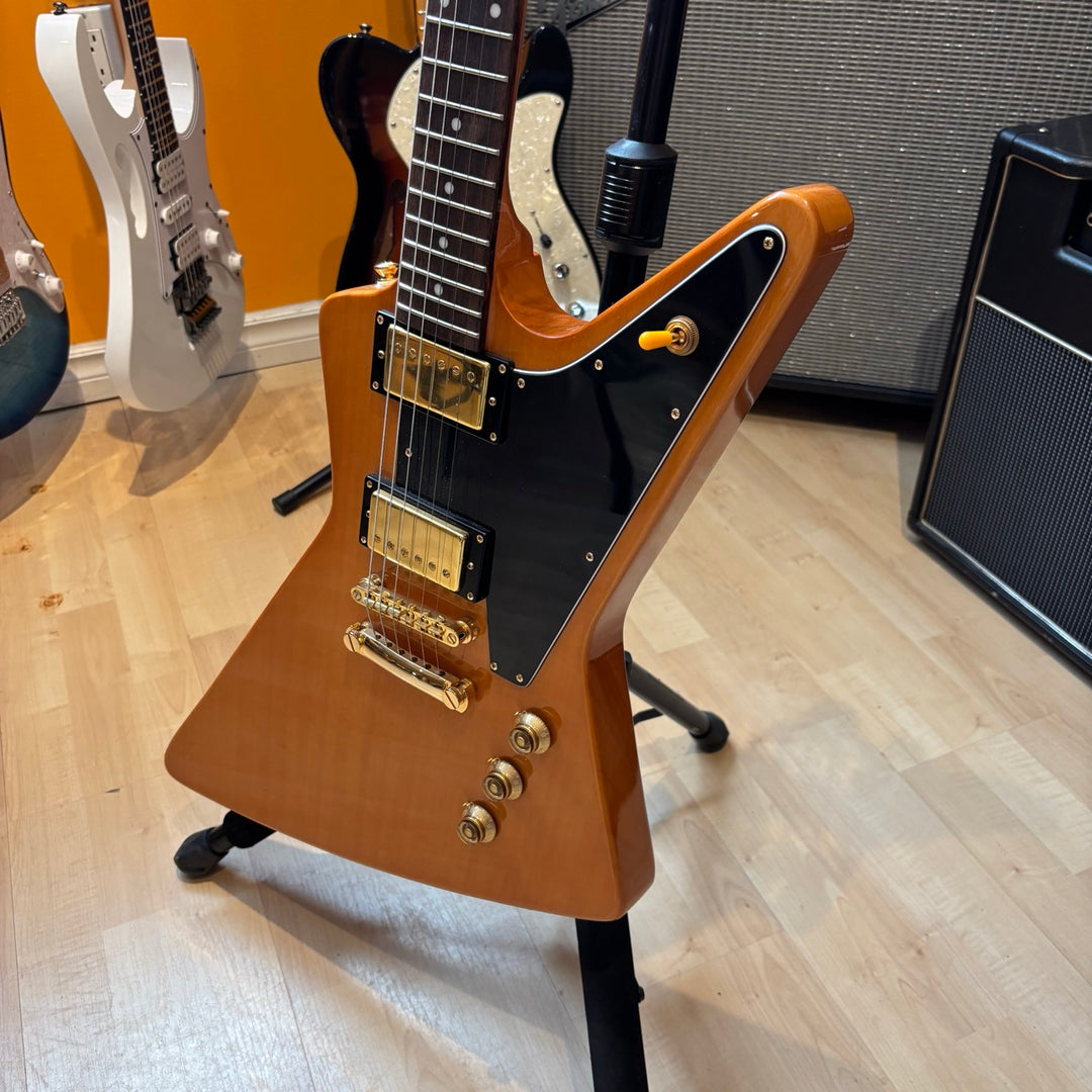 Epiphone - 58 Reissue Korina Explorer (Natural - Gold) w/ Gig Bag - 2022 - USED
