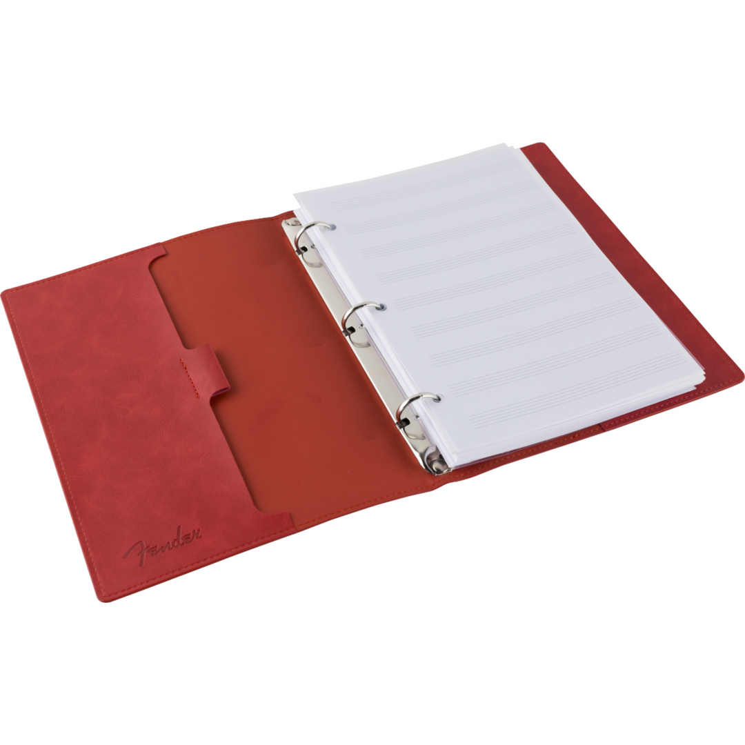Fender ™ Vegan Leather Music Note Book -  Dakota Red