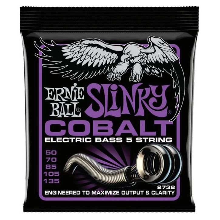 Ernie Ball Cobalt Super Slinky 5-String Bass Guitar Strings - 50-135