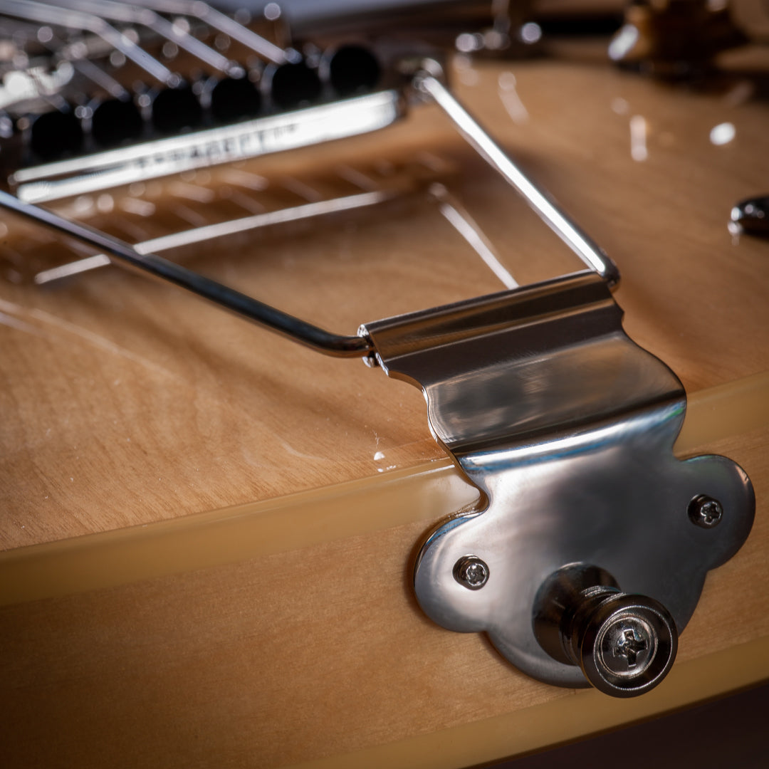 Allparts TP-3340-001 Leo Quan Badass FTT™ Fine Tuner Trapeze Tailpiece, Nickel