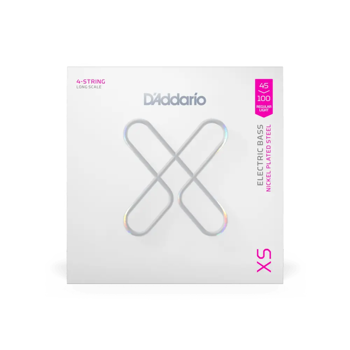 D'Addario XSB45100 XS Regular Light 4-String Long Scale Coated Bass Strings (45-100)