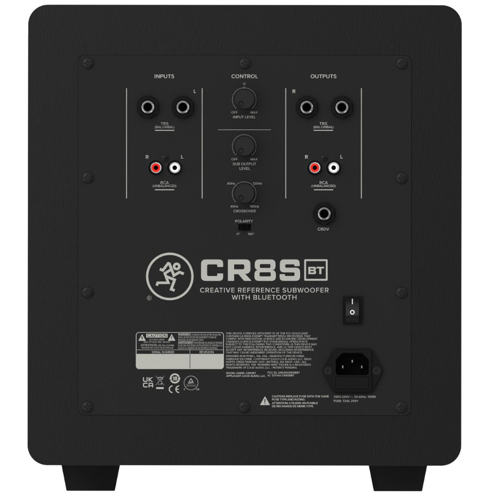 Mackie CR8SBT 8” Powered Subwoofer With Desktop Remote and Bluetooth®