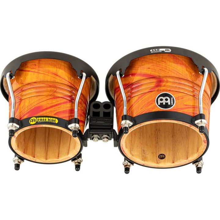 Meinl Percussion MarathonÂ® Designer Series FWB190 Wood Bongo Amber Flame