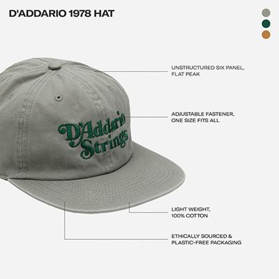 D'Addario ACD230370 Hat 1978 EUCALYPTUS