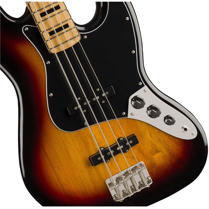 Squier Classic Vibe '70s Jazz Bass Maple Fingerboard Electric Bass Guitar - 3-Color Sunburst