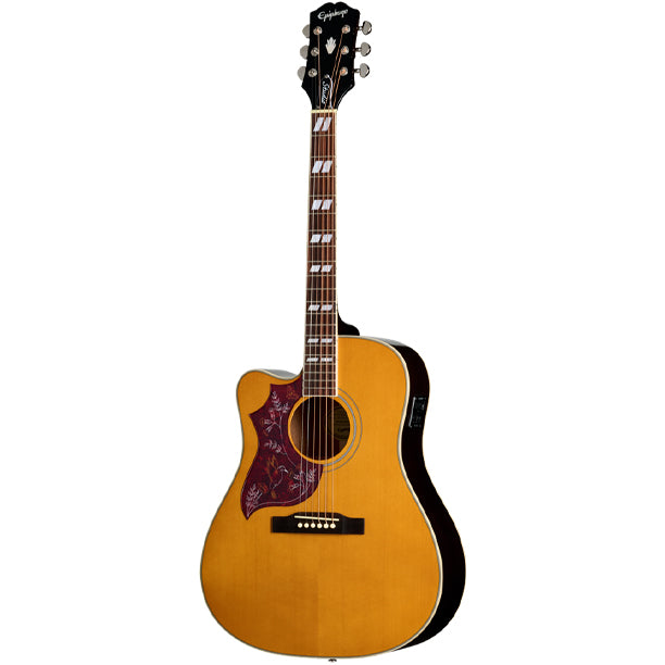 Epiphone Hummingbird Studio EC Acoustic/Electric Guitar with Gigbag - Antique Natural (Left Handed)