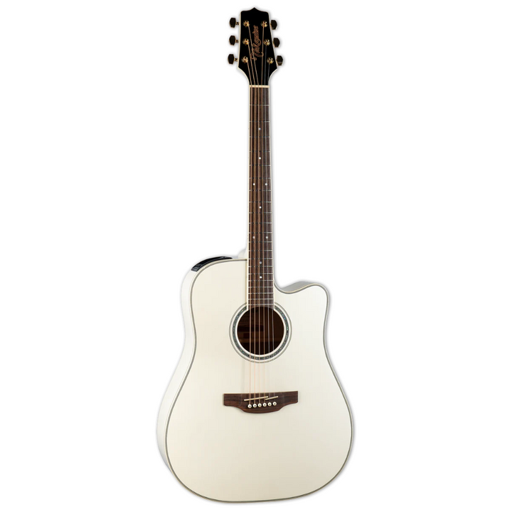 Takamine GD37CE-PW Dreadnought Solid Spruce Top – Pearl White Finish TP-3G preamp Gig bag included