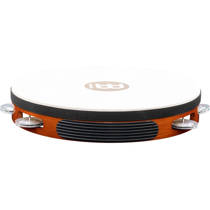 Meinl Percussion 10" Traditional Goatskin Wood Tambourine Single row Antique Brown Aluminum jingles
