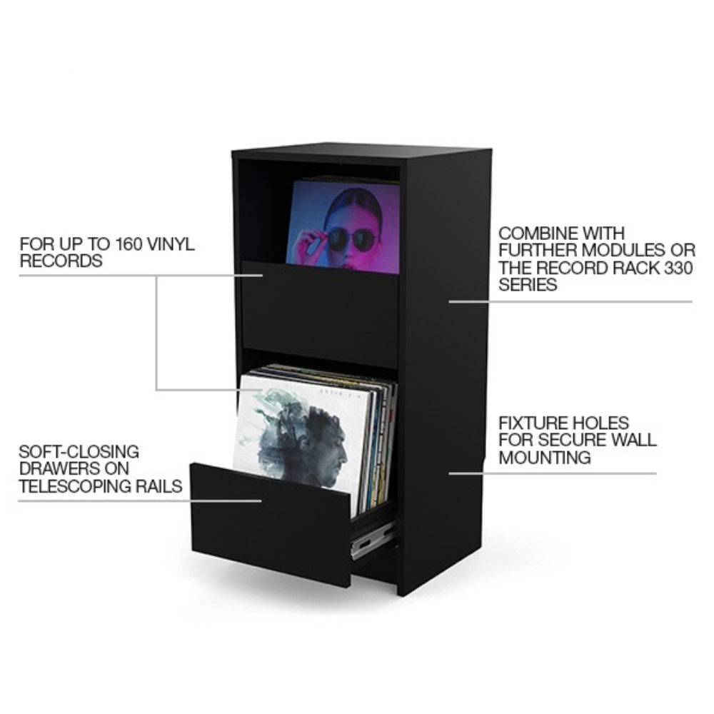 Glorious VINYL-VAULT-BLK Vinyl Vault - Black