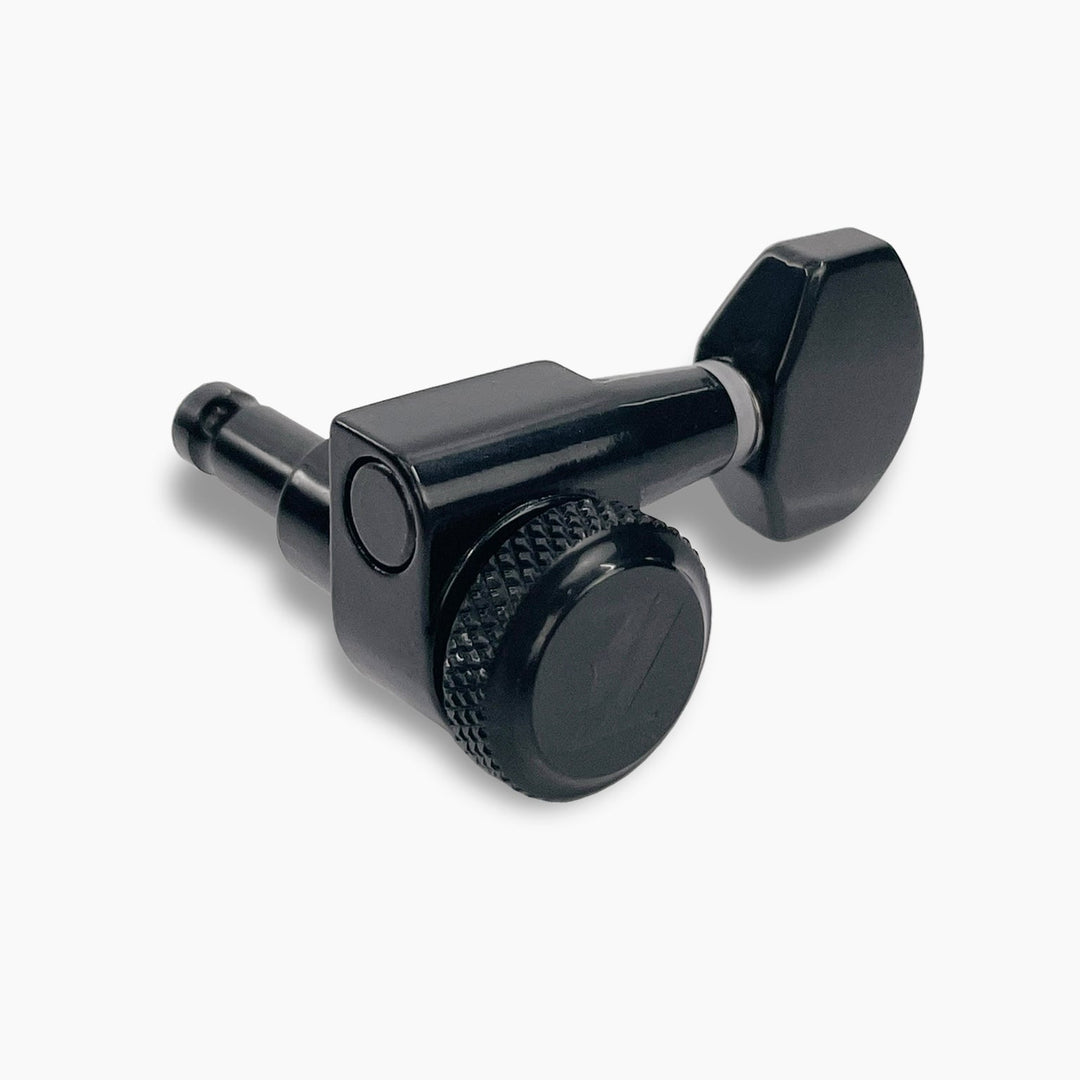 Allparts TK-7106-003 True-Lok Mini Locking Tuners - 6-in-line, Single Pin, Black