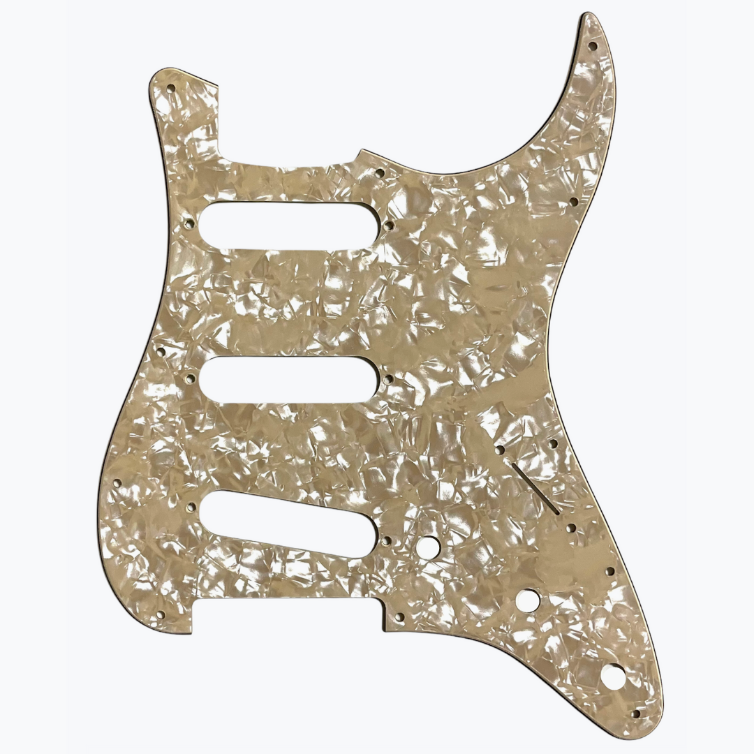 Allparts PG-0552 11-hole Pickguard for Stratocaster® Cream Pearloid 4-ply (CP/C/B/C) .100