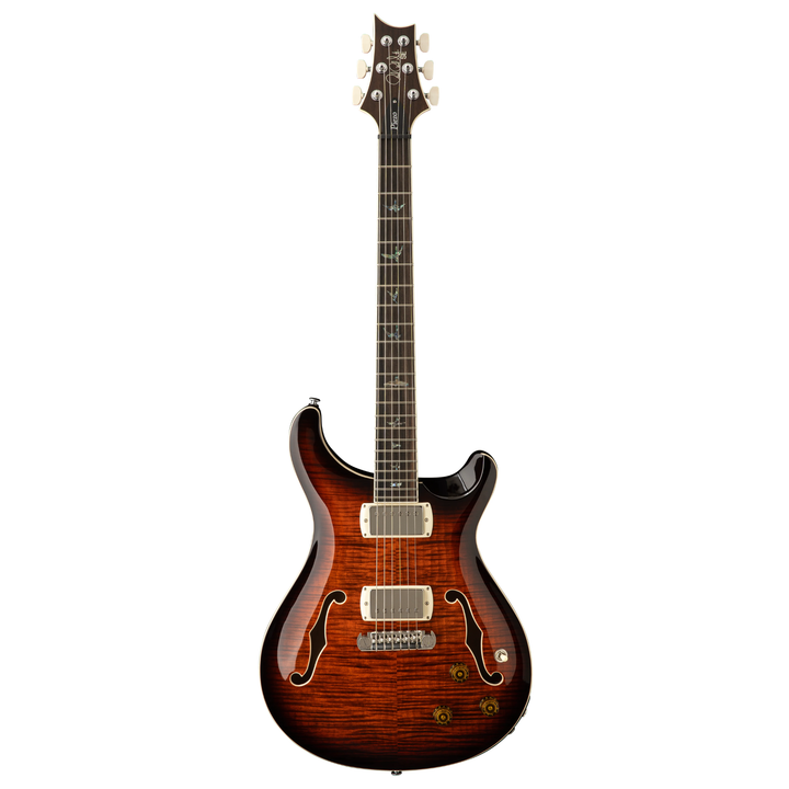 PRS SE Hollowbody II Piezo Electric Guitar (Orange Tiger Smokeburst) w/ Gigbag