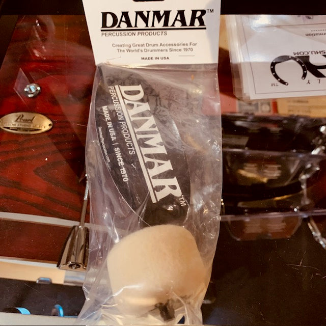Danmar Classic 206 Classic Bass Drum Beater - White Felt/Black Shaft