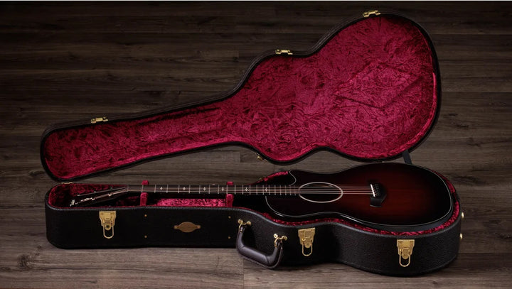 Overview

Solid sapele back and sides yield bold midrange voice
Mahogany top for warm, woody character
Scalloped V-Class bracing dramatically improves volume and sustain
Beveled armrest and cutaway offer seamless feel
Ships with Claria electronics and hardshell case