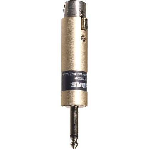 Shure A85F - Low to High Impedance Microphone Matching Transformer - In-Line XLR Female to 1/4'' Male (Barrel)