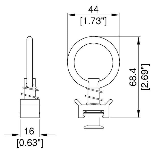 Burger FLY-STUD-SINGLE Fly Track Stud L-Track