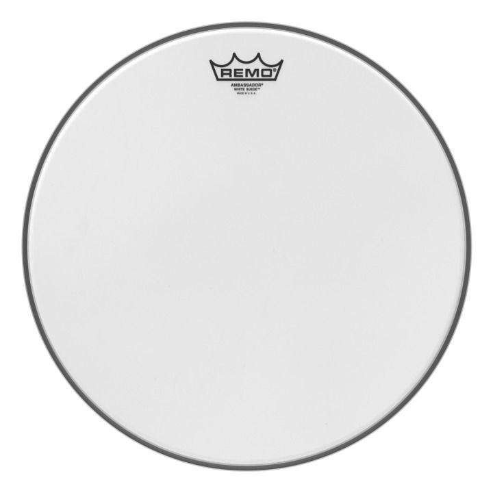 Remo BA-0815-WS Batter, AMBASSADOR, WHITE SUEDE, 15" Diameter