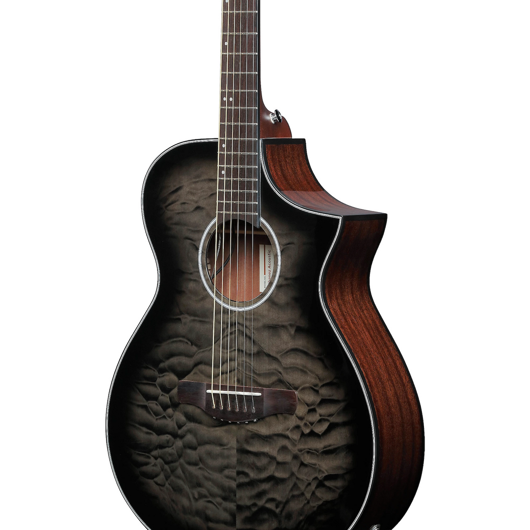 Ibanez AEWC16QATKH AEWC Acoustic-Electric Guitar Transparent Black Sunburst High Gloss