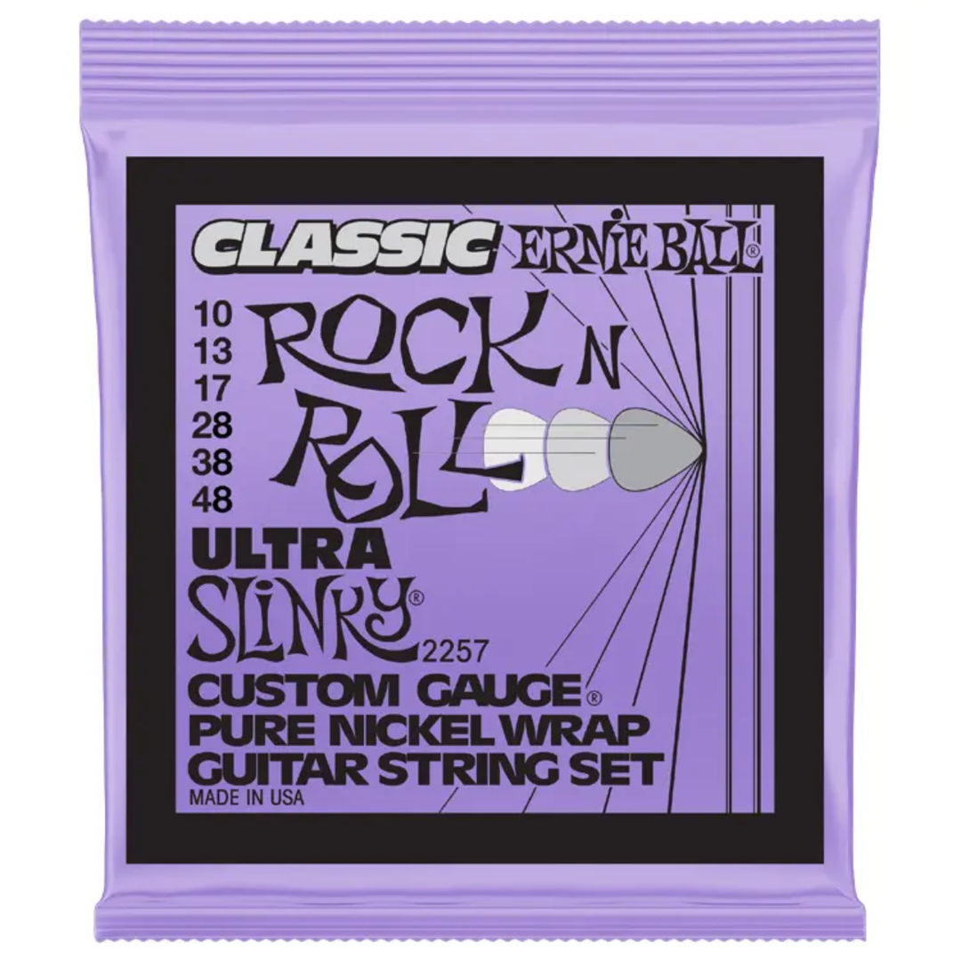 Ernie Ball Classic Rock N' Roll Pure Nickel Guitar String Set - Ultra Slinky (10-48)