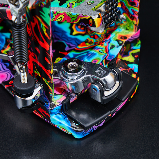 TAMA HP900PMPR 50th Limited Iron Cobra Power Glide Single Pedal - Marble Psychedelic Rainbow