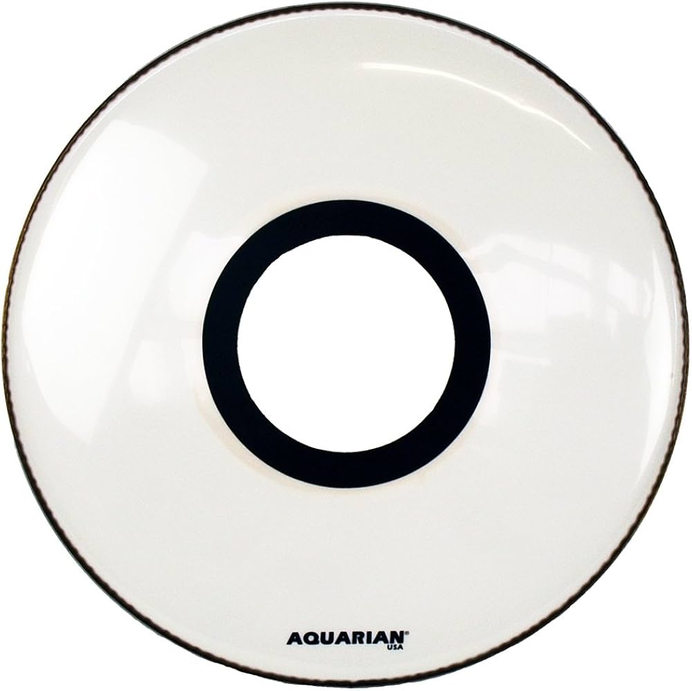 Aquarian PTCC22WH  7" Center Port, White Video Gloss 10mil Single Ply Resonant Bass Drumhead