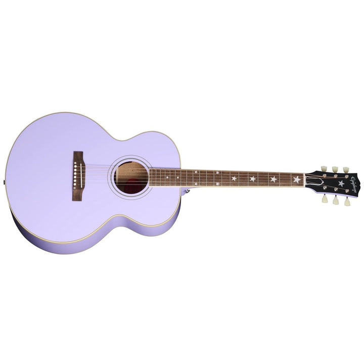 Epiphone J-180 LS Acoustic/Electric Guitar with Hardshell Case - Lavender