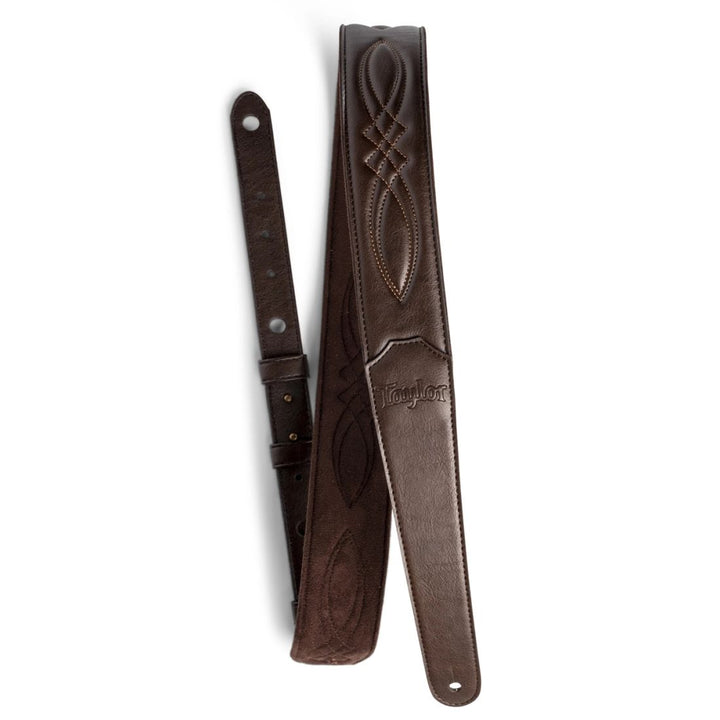 Taylor Guitars 2'' Vegan Leather Strap with Stitching - Chocolate Brown