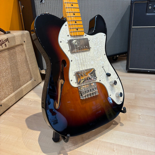 Squier - "Classic Vibe 70's RI Telecaster Thinline" (3T Sunburst) w/ Hard Shell Case - USED