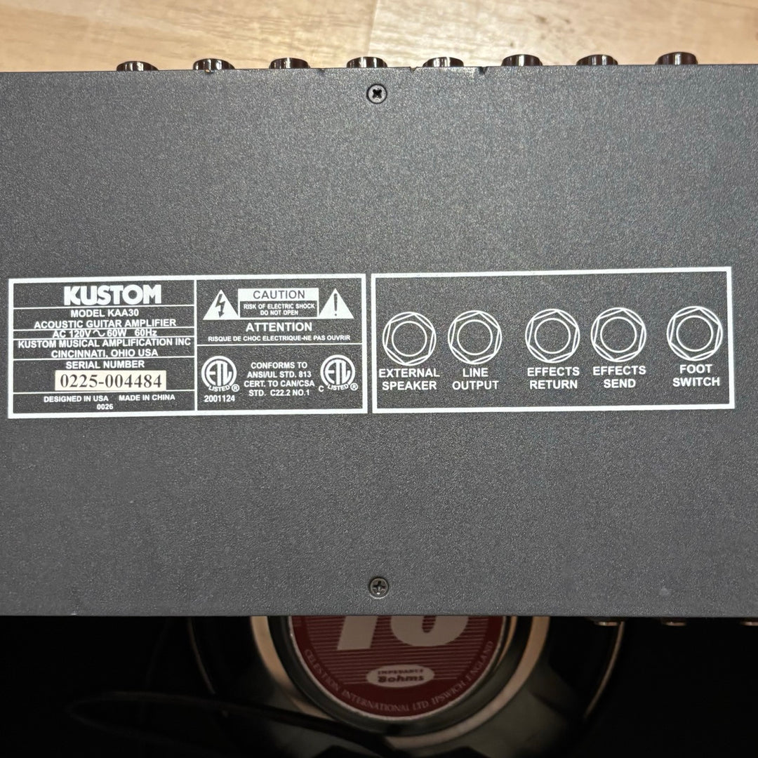 Kustom - KAA30 Sienna 30 / Mosfet 30 Watt - 1x10" Acoustic GTR Amplifier - USED