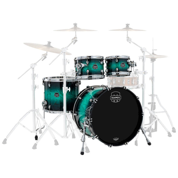Mapex Saturn VI 4-Piece Shell Pack (22,10,12,16) - Marine Teal Burst
