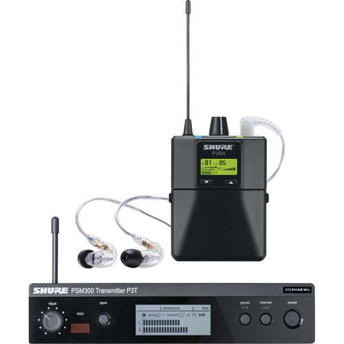 Shure P3TRA215 Wireless Personal Monitor System Set w/ SE215 Earphones Twin Pack G20: 488 - 512 MHz