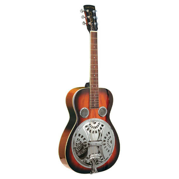A handsome layered mahogany body and neck finished in a rich tobacco sunburst plays host to the famed Paul Beard "open" soundwell, resonator cone and spider bridge. This combination produces the sweet wood and metal tone that's so ideal for country blues and fingerstyle solos. Available with round or square neck.