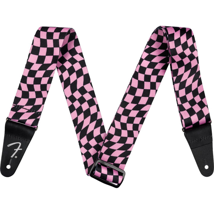 Fender  Wavy Checkerboard Polyester Strap - Pink