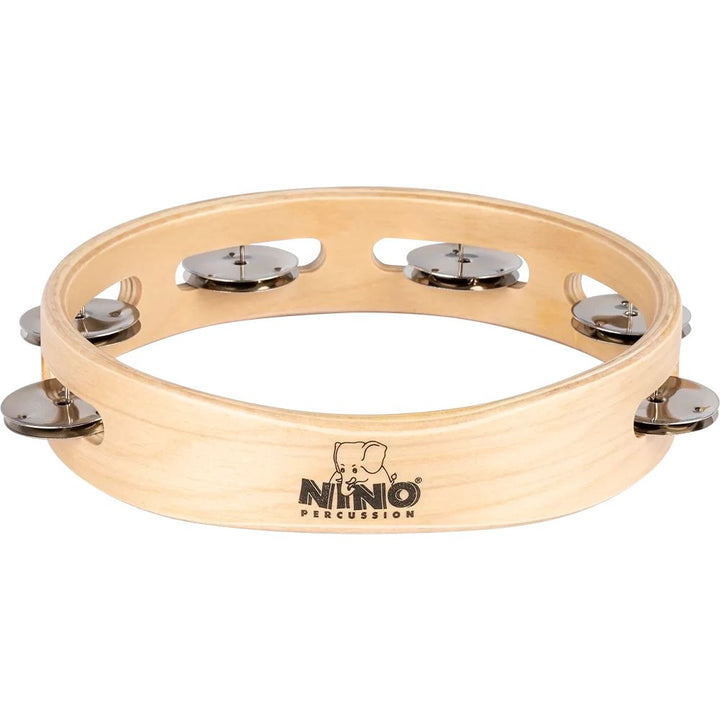 Nino Percussion Single Row Wood Tambourine - 8''