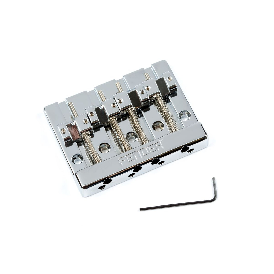 Fender HiMass 4-String Bass Bridge Assembly With Brass Saddles - Chrome