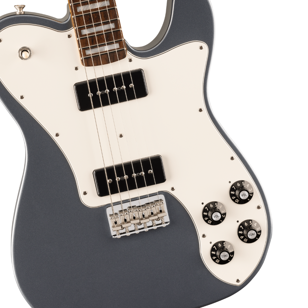 Fender USA Chris Shiflett Cleaver Telecaster Deluxe, Rosewood Fingerboard (Charcoal Frost Metallic) Electric Guitar