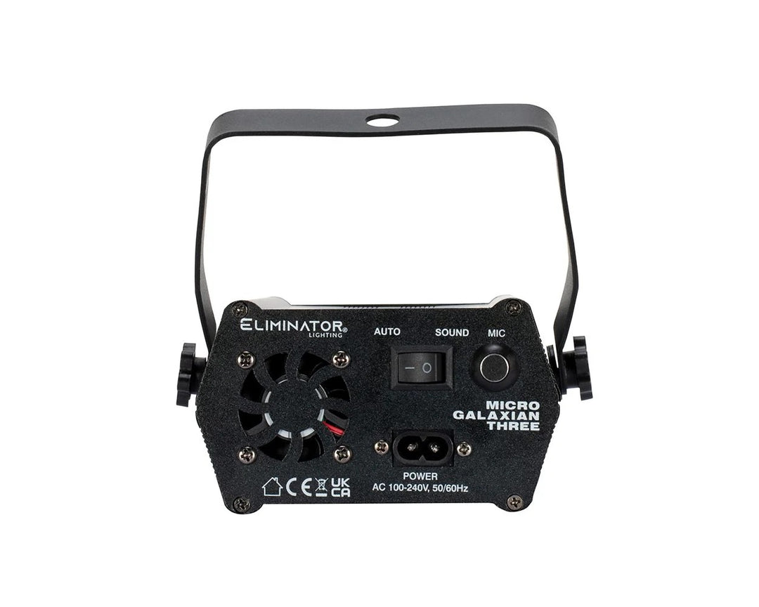 Elevate your party atmosphere with the Eliminator Lighting Micro Galaxian Three laser. Whether you're a DJ, hosting a house party, or managing a small club lounge or bar, this compact laser is your ticket to a dazzling light show. With a vibrant combination of red and green lasers, it creates an awe-inspiring spectacle of over 200 beams that can be projected onto walls, ceilings, or dance floors.