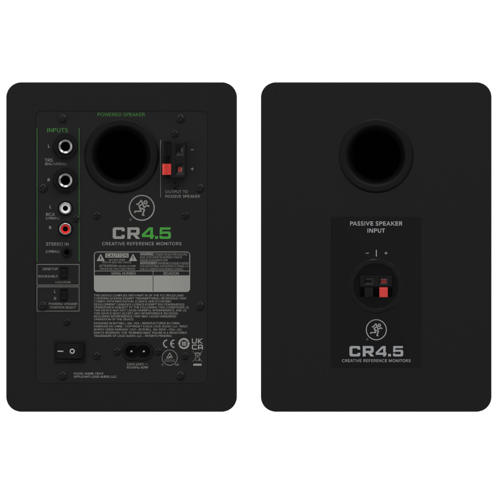Mackie CR4.5 4.5" Creative Reference Powered Studio Monitors With Tone Knob
