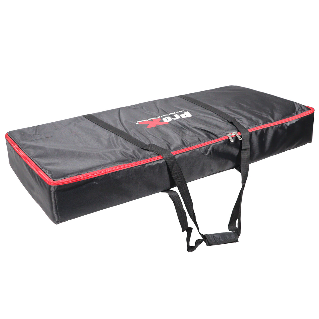 ProX XF-VISTA WH VISTA White DJ Booth Facade Table Station with White/Black Scrim Kit and Padded Travel Bag