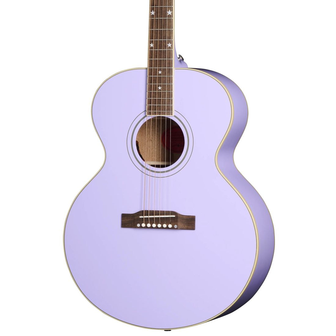 Epiphone J-180 LS Acoustic/Electric Guitar with Hardshell Case - Lavender