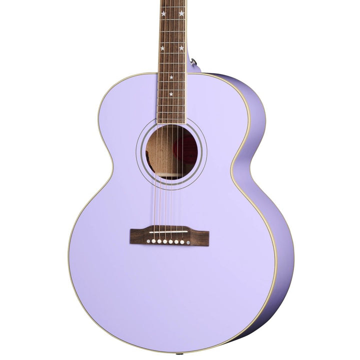 Epiphone J-180 LS Acoustic/Electric Guitar with Hardshell Case - Lavender