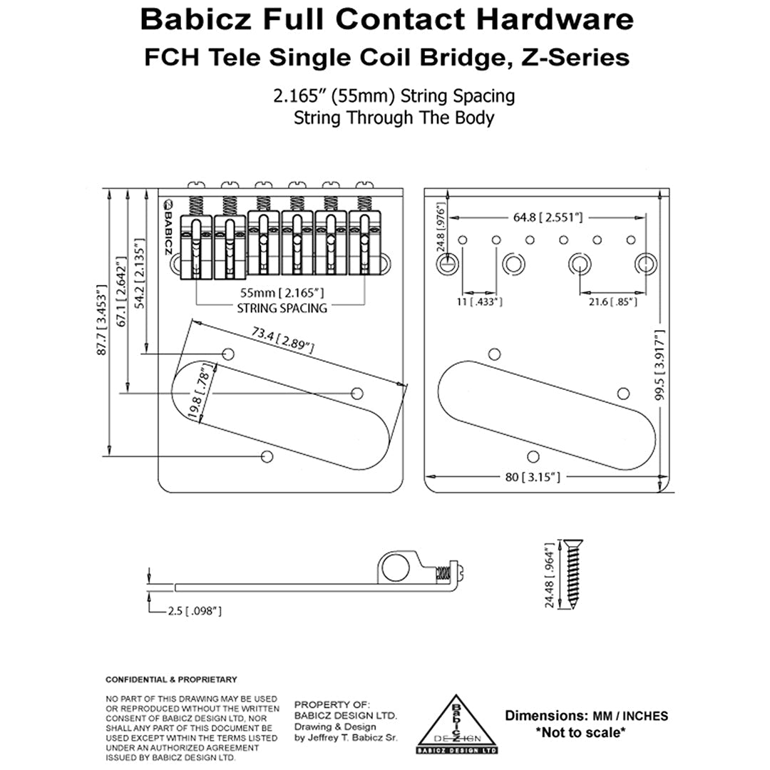 Allparts TB-3542-010 - Babicz Full Contact Babicz FCH Z Series Tele Bridge