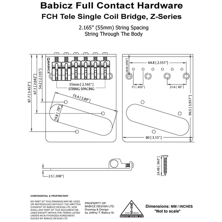 Allparts TB-3542-010 - Babicz Full Contact Babicz FCH Z Series Tele Bridge