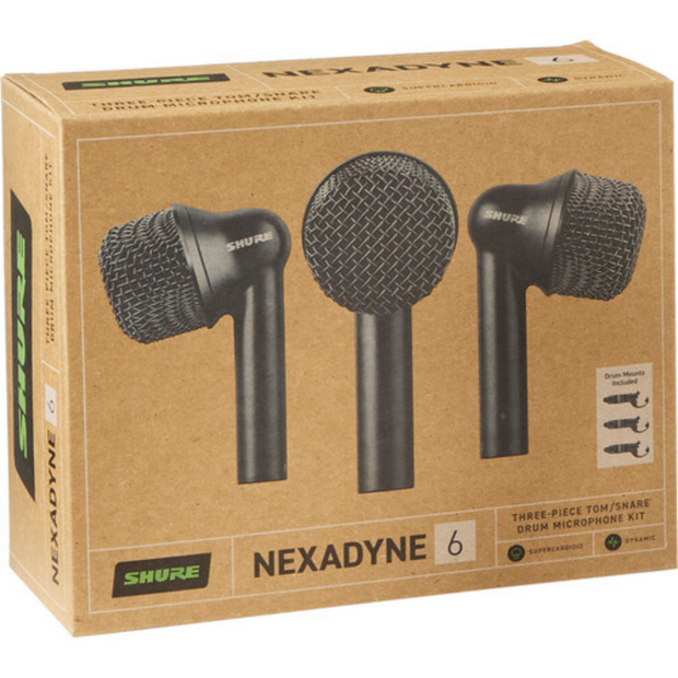 Shure NXN6-3PK Nexadyne 6 Supercardioid Dynamic Tom/Snare Microphone - 3-Pack