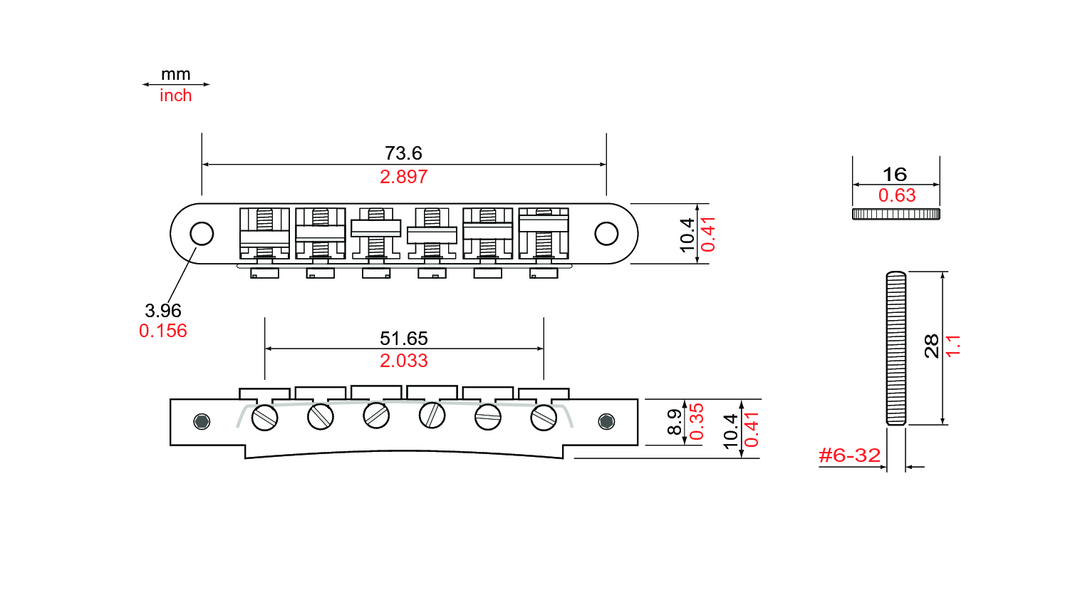 Allparts GB-0523 TonePros® AVR2-N Tunematic Bridge Nickel