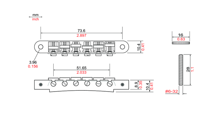 Allparts GB-0523 TonePros® AVR2-N Tunematic Bridge Nickel