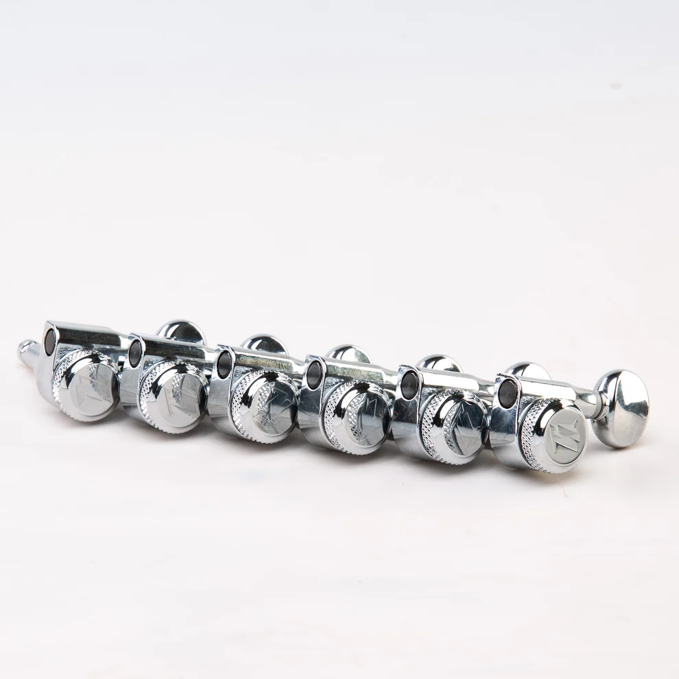 Allparts TK-7121-001 True-Lok Modern Style 2-Pin Locking Tuners, Nickel